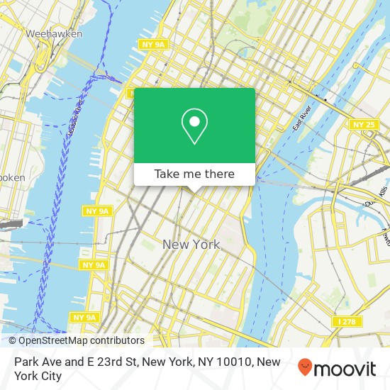 Mapa de Park Ave and E 23rd St, New York, NY 10010