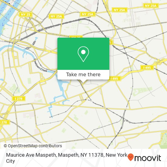 Mapa de Maurice Ave Maspeth, Maspeth, NY 11378