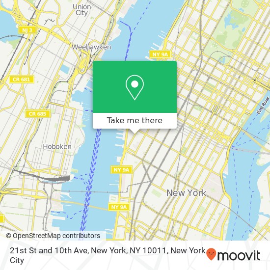 Mapa de 21st St and 10th Ave, New York, NY 10011