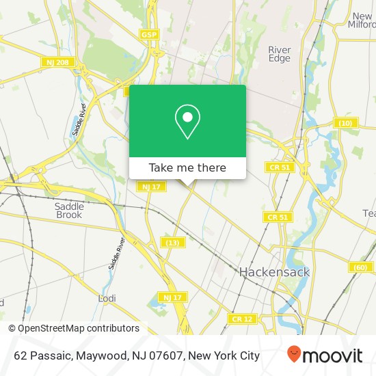 Mapa de 62 Passaic, Maywood, NJ 07607