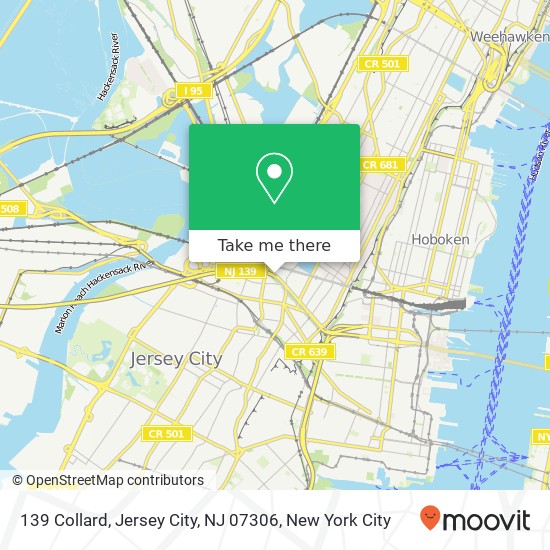 Mapa de 139 Collard, Jersey City, NJ 07306