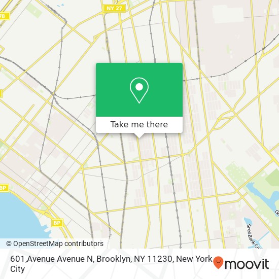Mapa de 601,Avenue Avenue N, Brooklyn, NY 11230
