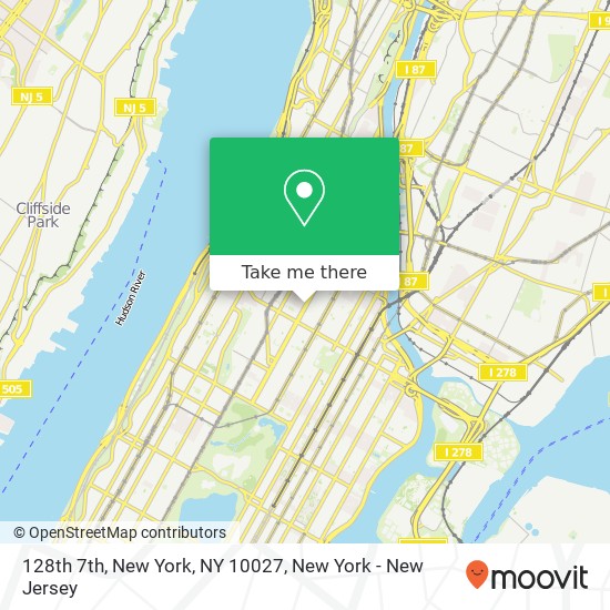 Mapa de 128th 7th, New York, NY 10027