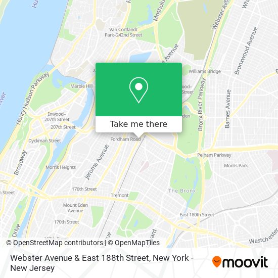 Webster Avenue & East 188th Street map