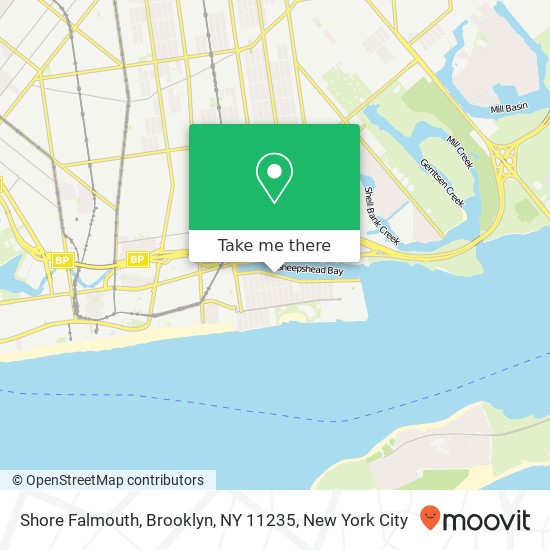 Mapa de Shore Falmouth, Brooklyn, NY 11235