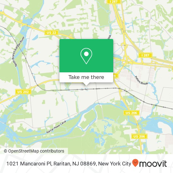 Mapa de 1021 Mancaroni Pl, Raritan, NJ 08869