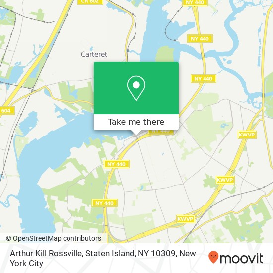 Mapa de Arthur Kill Rossville, Staten Island, NY 10309