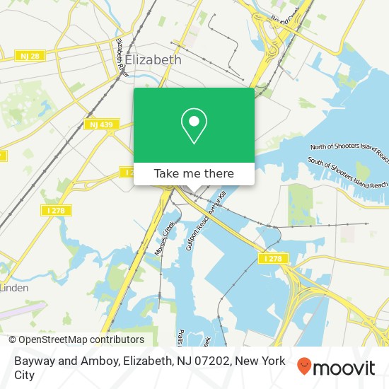 Bayway and Amboy, Elizabeth, NJ 07202 map