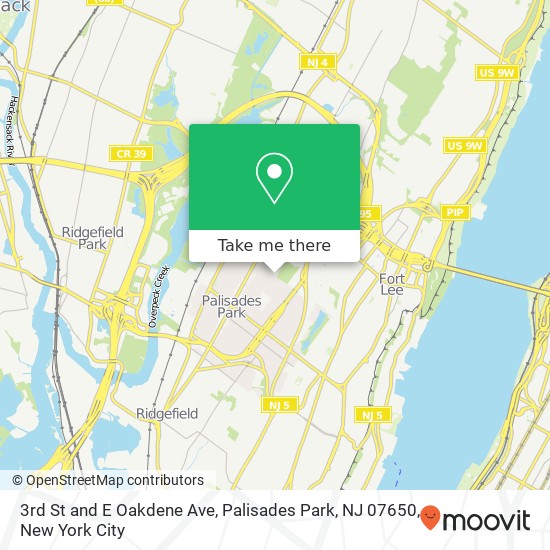 3rd St and E Oakdene Ave, Palisades Park, NJ 07650 map