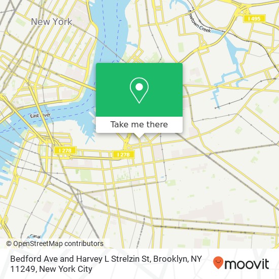 Mapa de Bedford Ave and Harvey L Strelzin St, Brooklyn, NY 11249