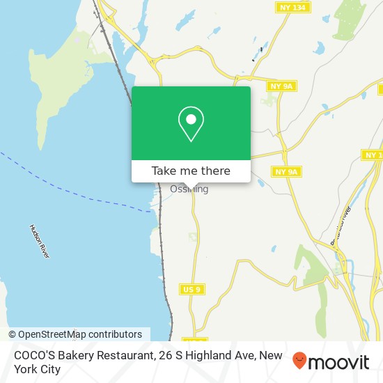 Mapa de COCO'S Bakery Restaurant, 26 S Highland Ave