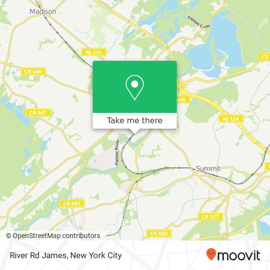 Mapa de River Rd James, Chatham, NJ 07928