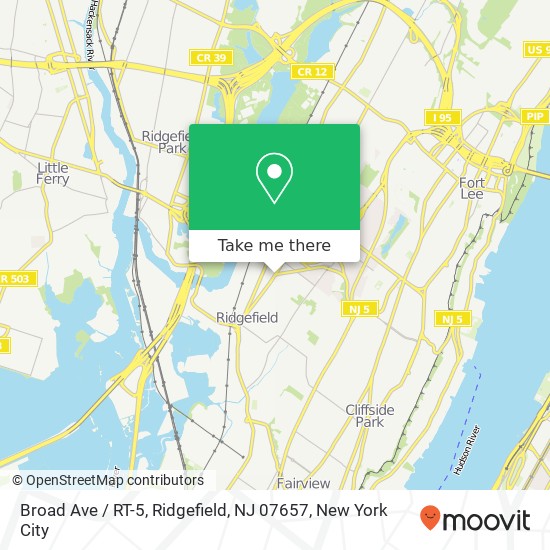 Mapa de Broad Ave / RT-5, Ridgefield, NJ 07657