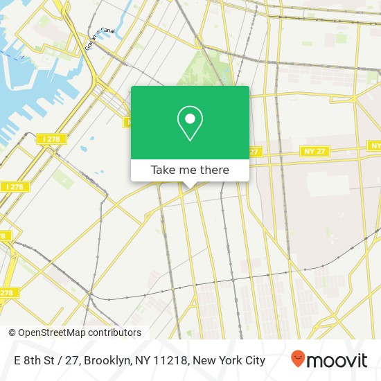 Mapa de E 8th St / 27, Brooklyn, NY 11218