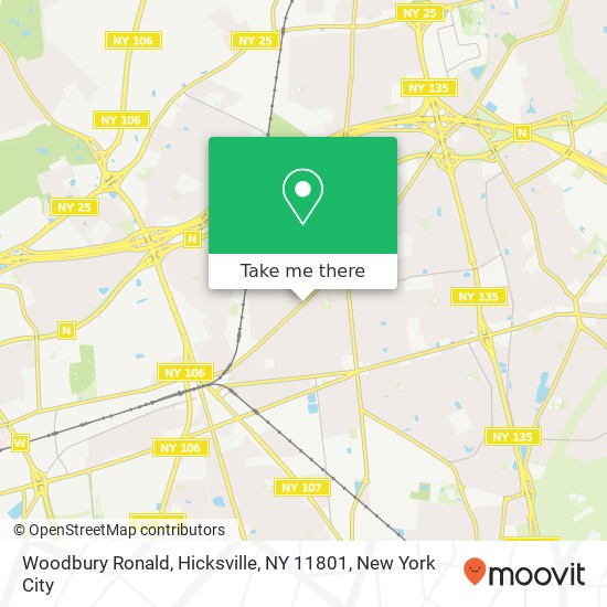 Mapa de Woodbury Ronald, Hicksville, NY 11801