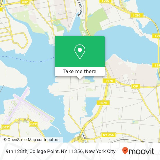 Mapa de 9th 128th, College Point, NY 11356