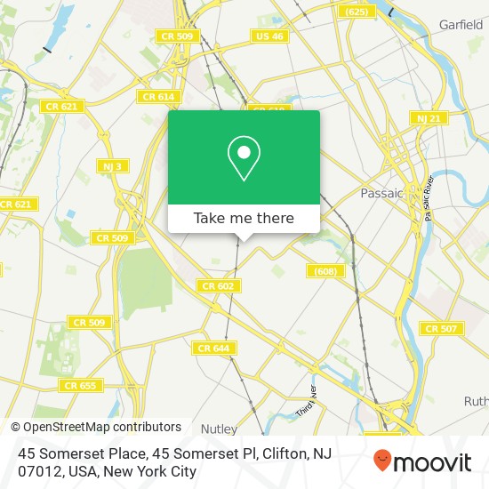 45 Somerset Place, 45 Somerset Pl, Clifton, NJ 07012, USA map