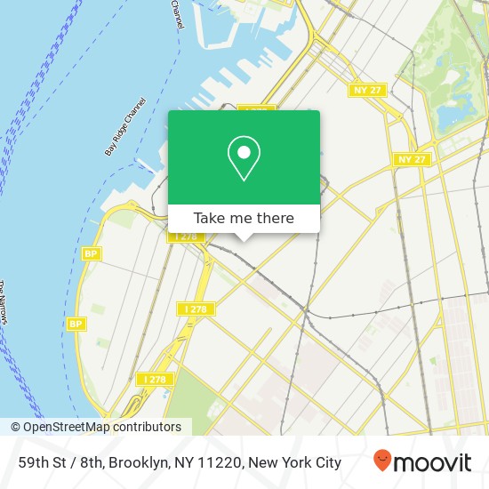 Mapa de 59th St / 8th, Brooklyn, NY 11220