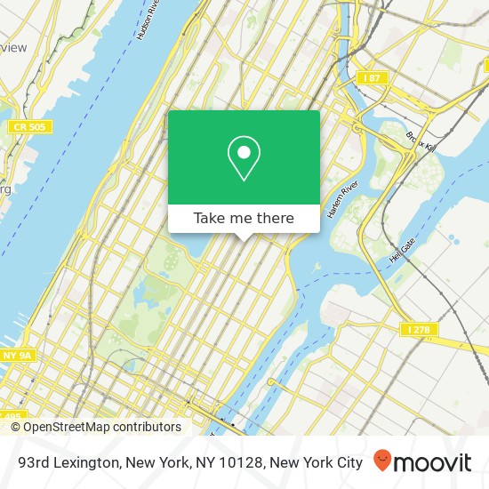 Mapa de 93rd Lexington, New York, NY 10128