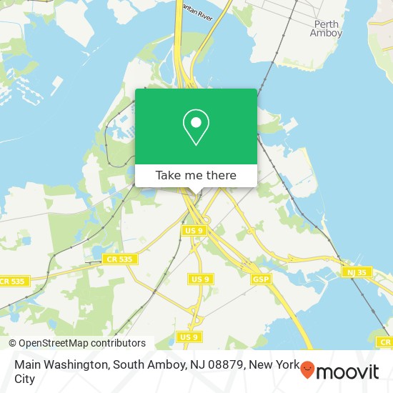 Mapa de Main Washington, South Amboy, NJ 08879