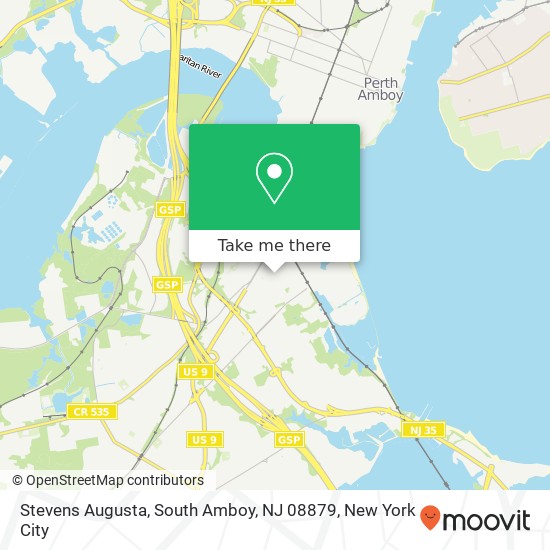 Mapa de Stevens Augusta, South Amboy, NJ 08879