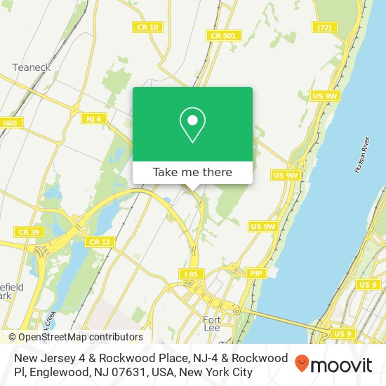 New Jersey 4 & Rockwood Place, NJ-4 & Rockwood Pl, Englewood, NJ 07631, USA map