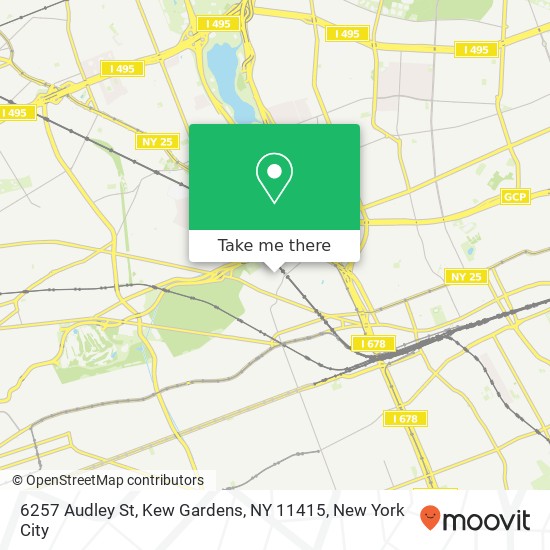 Mapa de 6257 Audley St, Kew Gardens, NY 11415