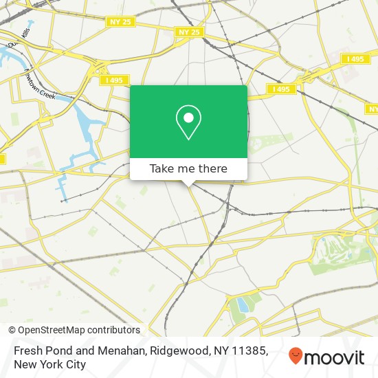 Mapa de Fresh Pond and Menahan, Ridgewood, NY 11385