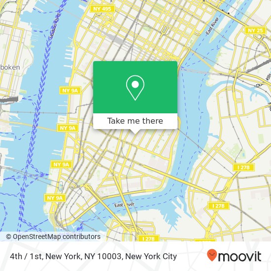 Mapa de 4th / 1st, New York, NY 10003