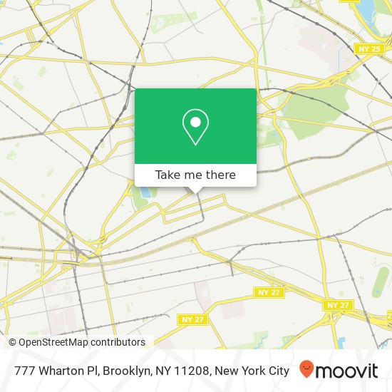Mapa de 777 Wharton Pl, Brooklyn, NY 11208