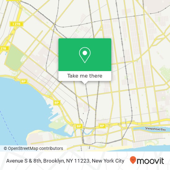Mapa de Avenue S & 8th, Brooklyn, NY 11223
