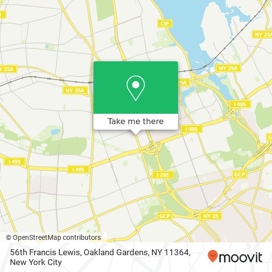 Mapa de 56th Francis Lewis, Oakland Gardens, NY 11364
