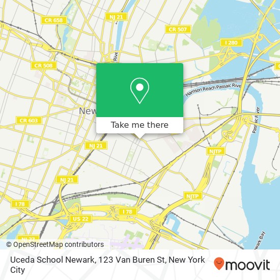 Mapa de Uceda School Newark, 123 Van Buren St