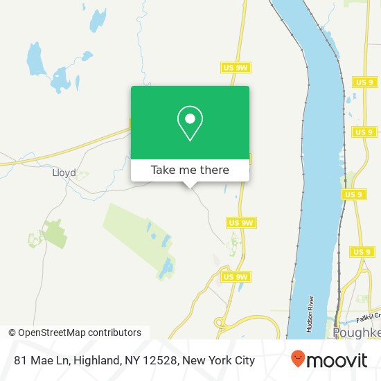 Mapa de 81 Mae Ln, Highland, NY 12528