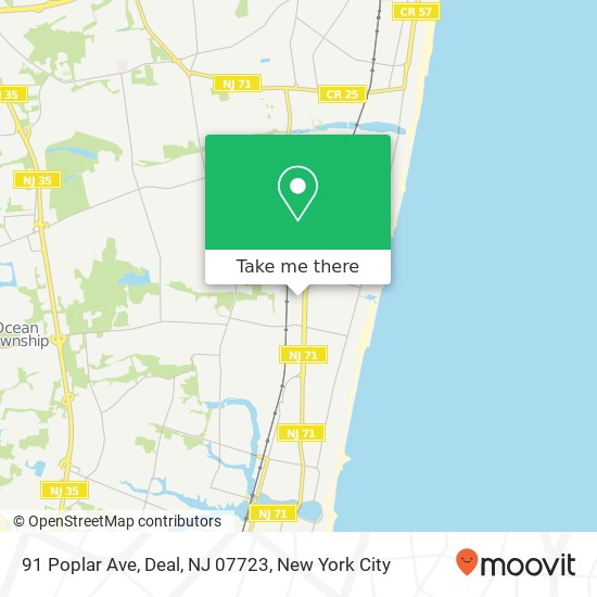 Mapa de 91 Poplar Ave, Deal, NJ 07723