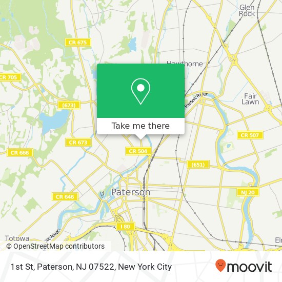 Mapa de 1st St, Paterson, NJ 07522