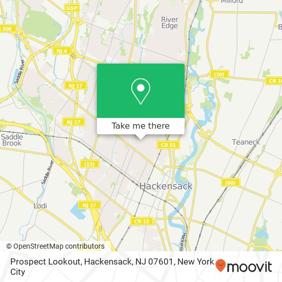 Mapa de Prospect Lookout, Hackensack, NJ 07601