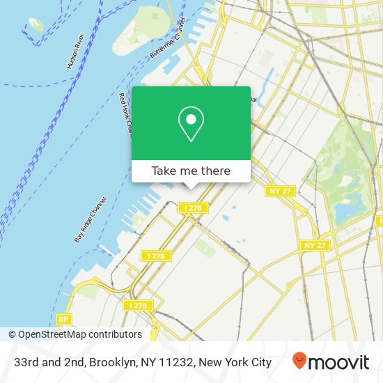 Mapa de 33rd and 2nd, Brooklyn, NY 11232
