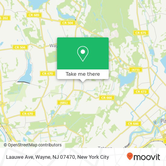 Mapa de Laauwe Ave, Wayne, NJ 07470