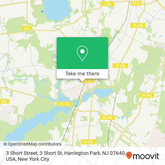 Mapa de 3 Short Street, 3 Short St, Harrington Park, NJ 07640, USA