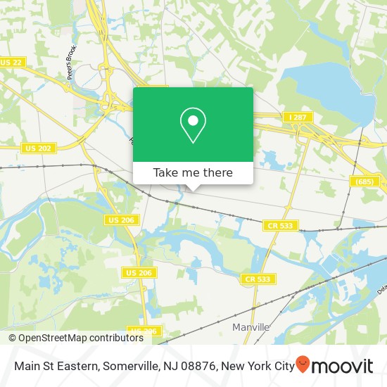 Mapa de Main St Eastern, Somerville, NJ 08876