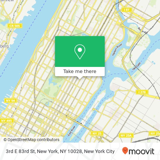 3rd E 83rd St, New York, NY 10028 map