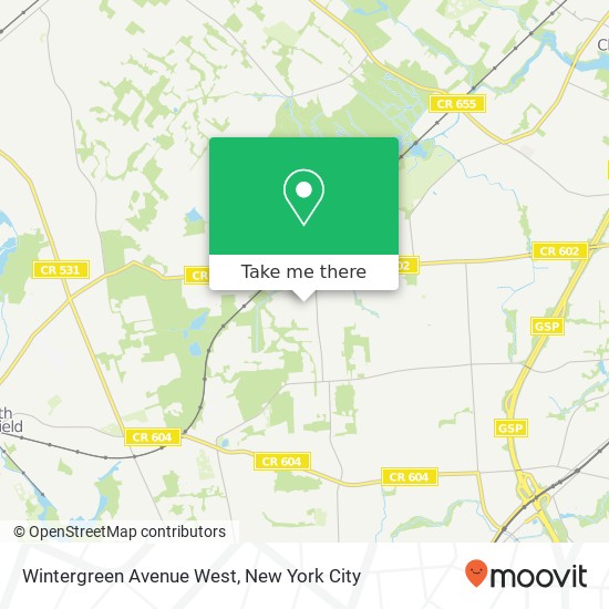 Mapa de Wintergreen Avenue West