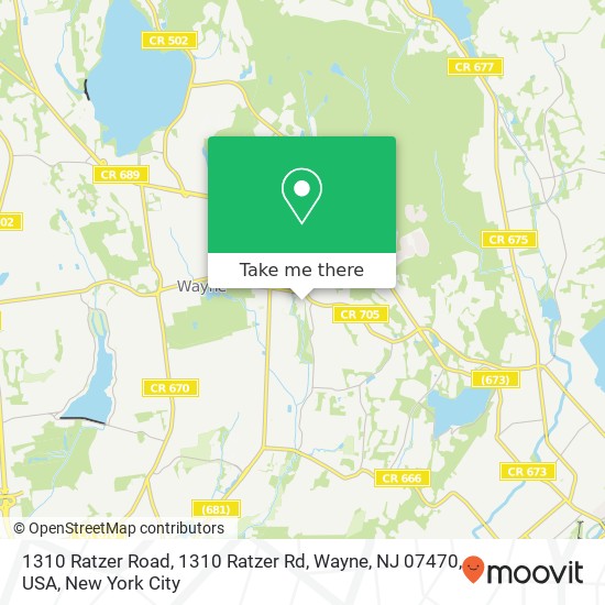 Mapa de 1310 Ratzer Road, 1310 Ratzer Rd, Wayne, NJ 07470, USA