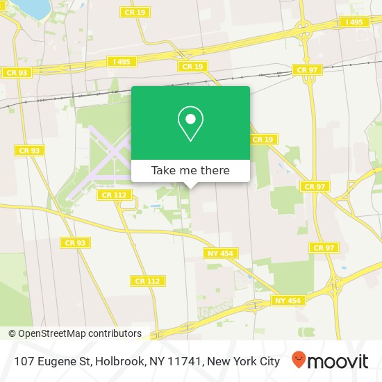 Mapa de 107 Eugene St, Holbrook, NY 11741