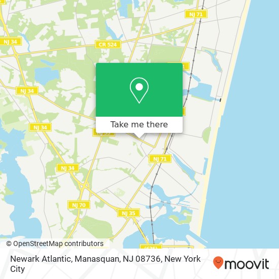 Mapa de Newark Atlantic, Manasquan, NJ 08736