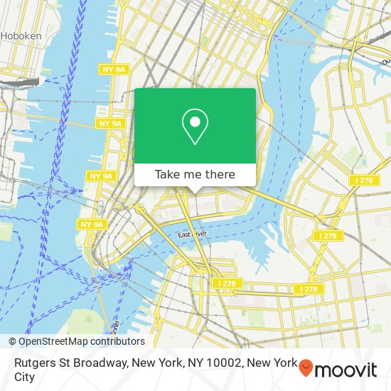 Mapa de Rutgers St Broadway, New York, NY 10002