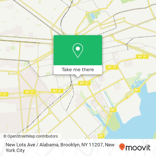 Mapa de New Lots Ave / Alabama, Brooklyn, NY 11207