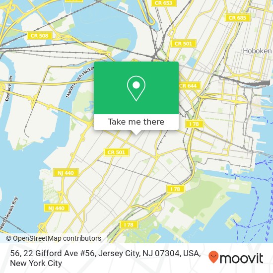 Mapa de 56, 22 Gifford Ave #56, Jersey City, NJ 07304, USA