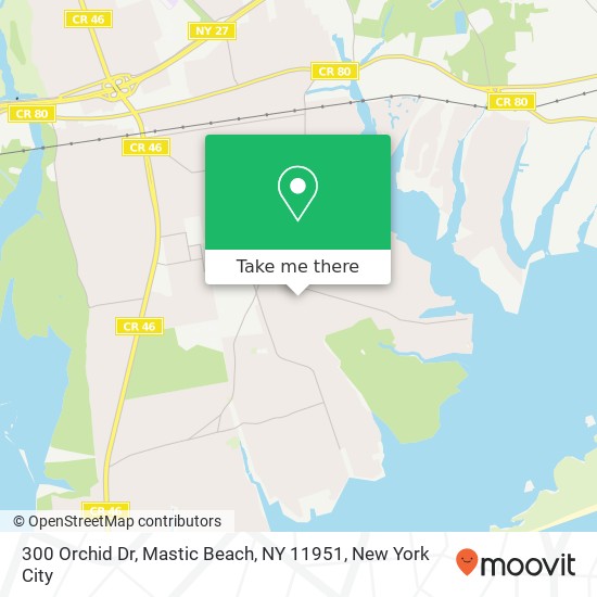 Mapa de 300 Orchid Dr, Mastic Beach, NY 11951